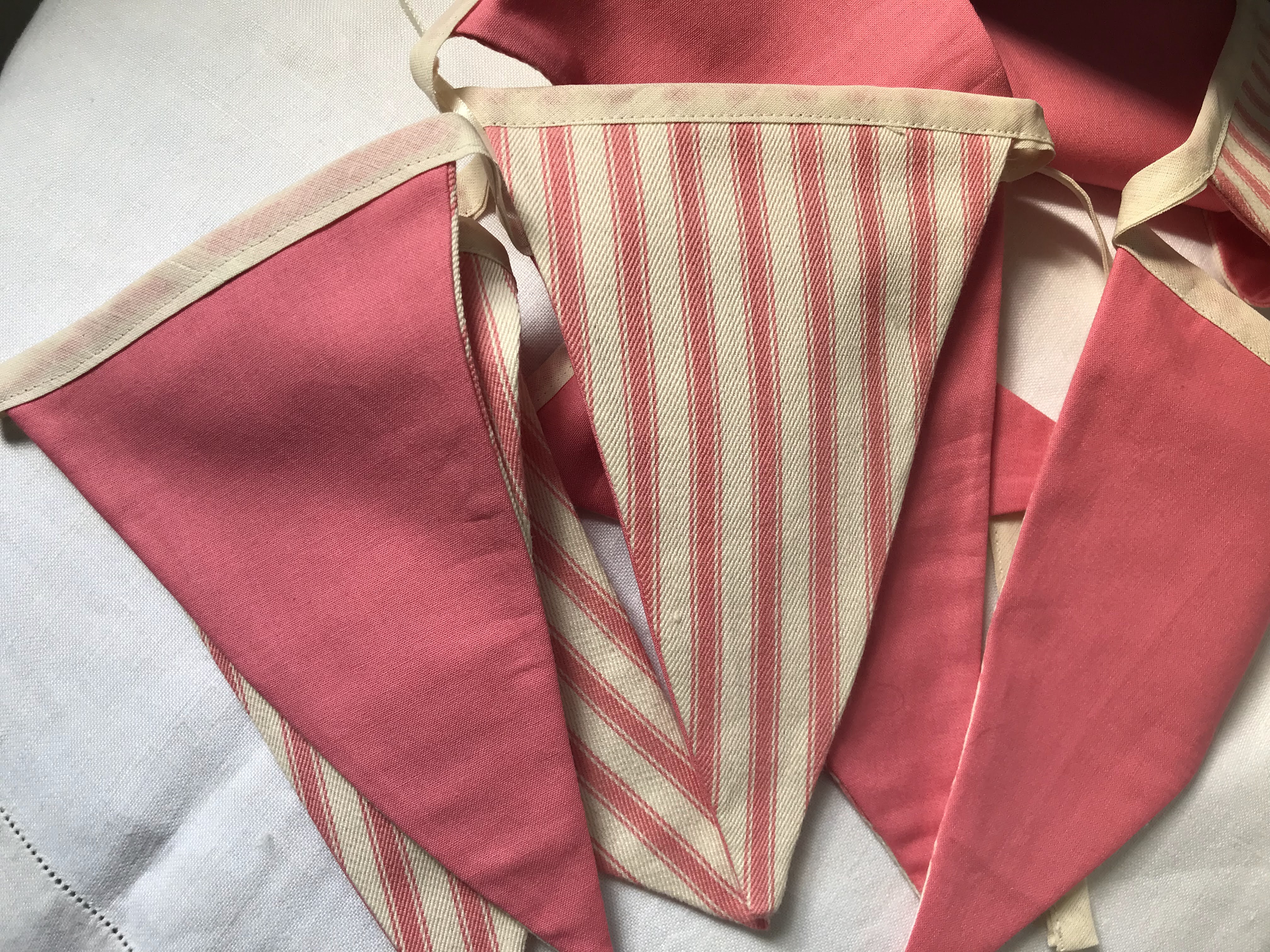 Bunting - pink and white stripe